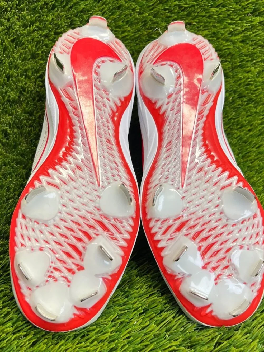 Nike Lunar Hyperdiamond 3‎ Pro Womens Size 7 White Red Running Softball Cleats